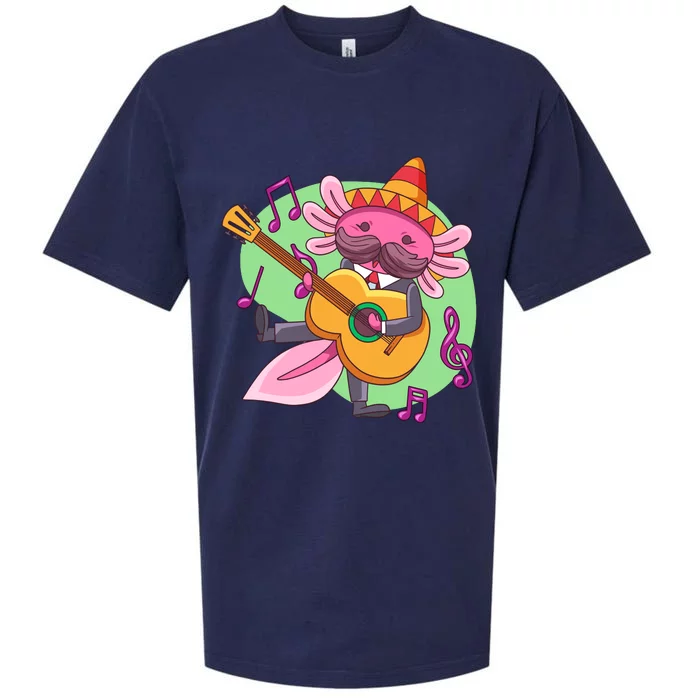 Axolotl Playing Guitar Sueded Cloud Jersey T-Shirt