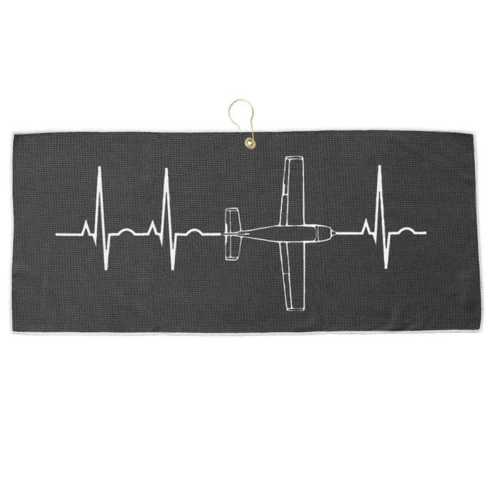 Airplane Pilot Heartbeat Clothing Student Pilot Large Microfiber Waffle Golf Towel