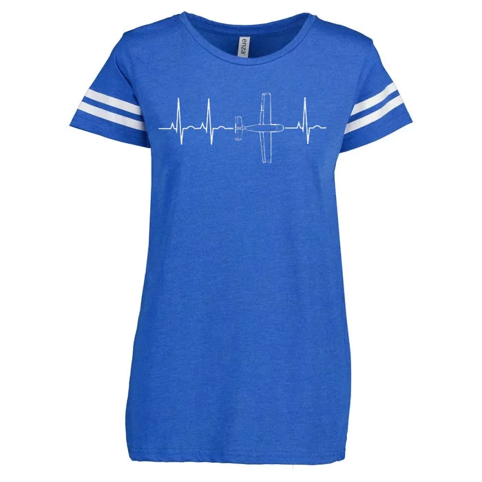 Airplane Pilot Heartbeat Clothing Student Pilot Enza Ladies Jersey Football T-Shirt