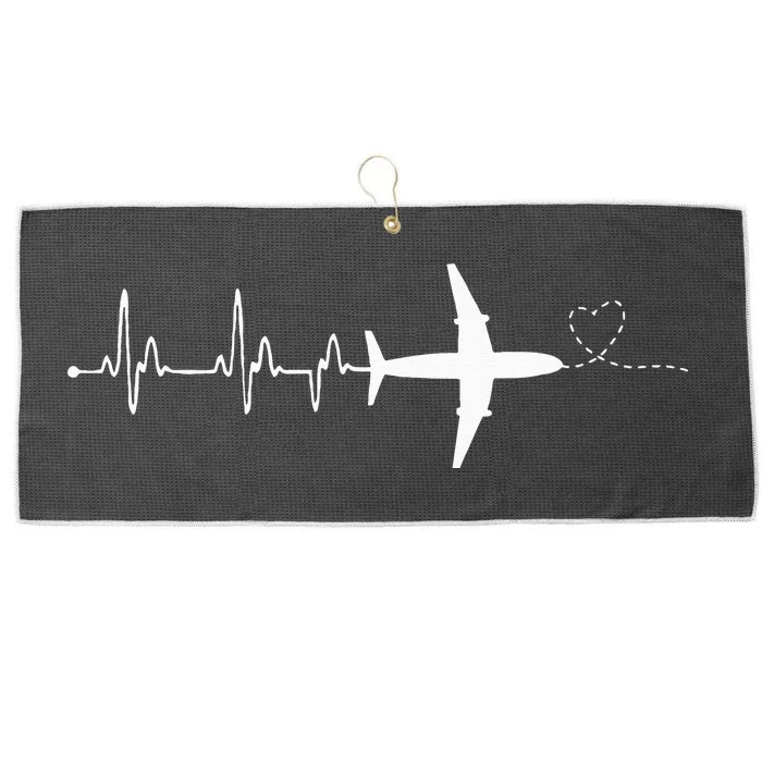 Airplane Pilot Heartbeat Clothing Student Pilot Large Microfiber Waffle Golf Towel