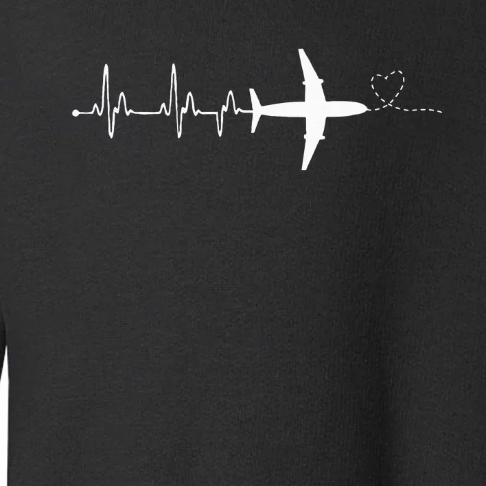 Airplane Pilot Heartbeat Clothing Student Pilot Toddler Sweatshirt