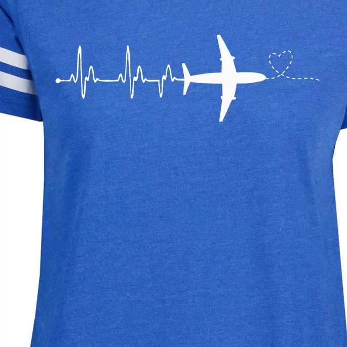 Airplane Pilot Heartbeat Clothing Student Pilot Enza Ladies Jersey Football T-Shirt