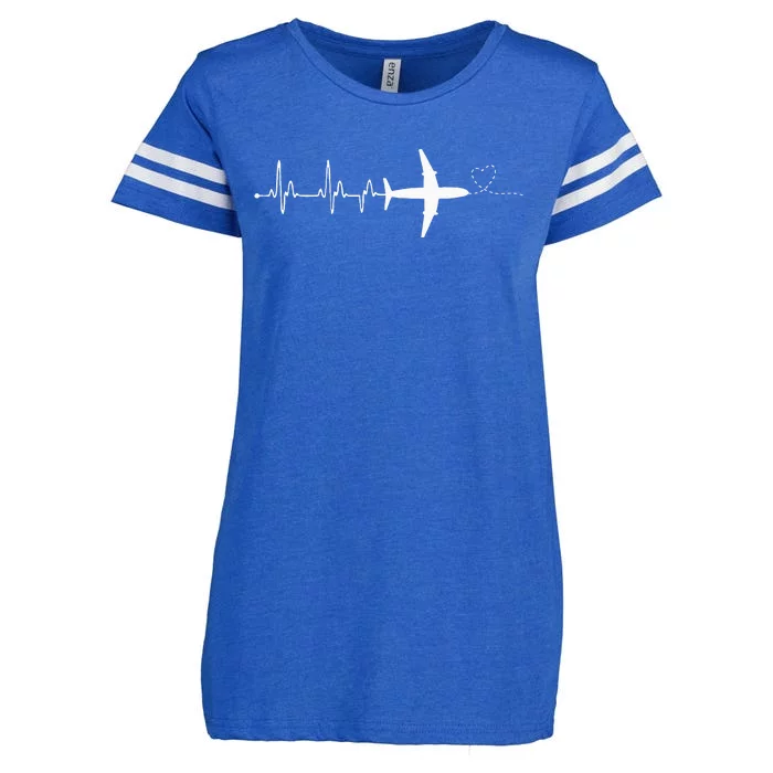 Airplane Pilot Heartbeat Clothing Student Pilot Enza Ladies Jersey Football T-Shirt