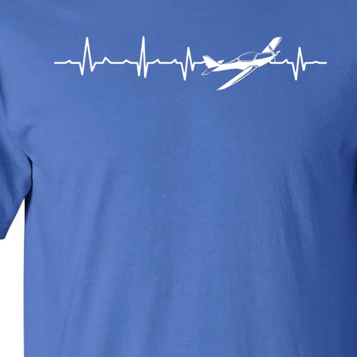 Awesome Pilot Heartbeat Flying Airplane Aviator Aviation Cool Gift Tall T-Shirt