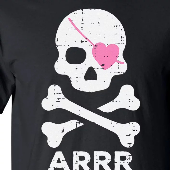 Arrr Pirate Heart Eyepatch Halloween Women Kids Tall T-Shirt