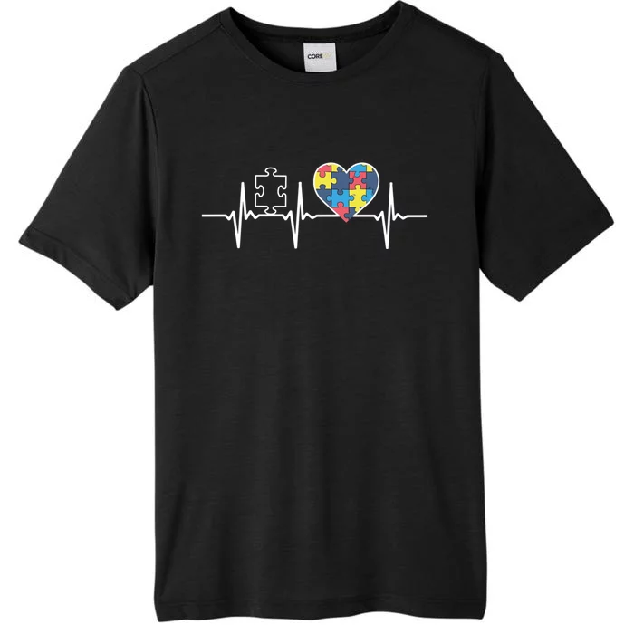 Autism Puzzle Heartbeat Autism Awareness Gift ChromaSoft Performance T-Shirt