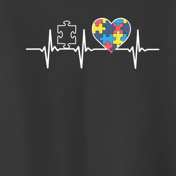 Autism Puzzle Heartbeat Autism Awareness Gift Toddler T-Shirt