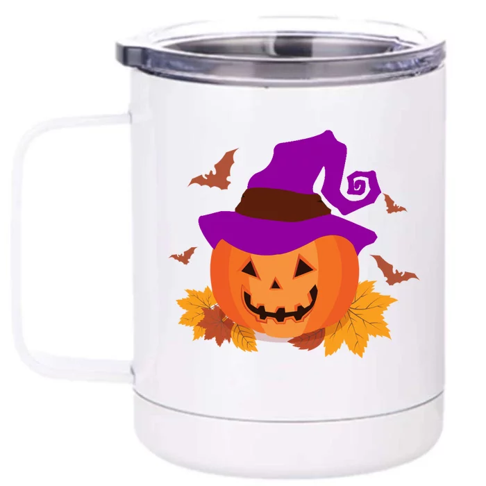 Autumn Pumpkin Halloween Front & Back 12oz Stainless Steel Tumbler Cup