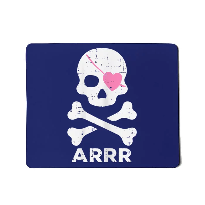 Arrr Pirate Heart Eyepatch Halloween Women Mousepad