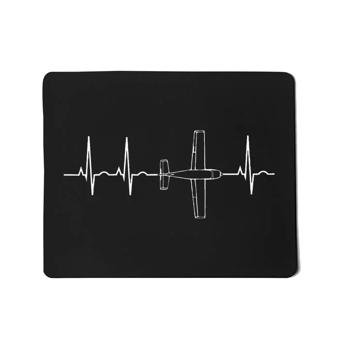 Airplane Pilot Heartbeat Flying Gift Tee Mousepad