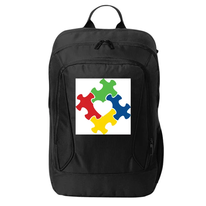 Autism Puzzle Heart City Backpack