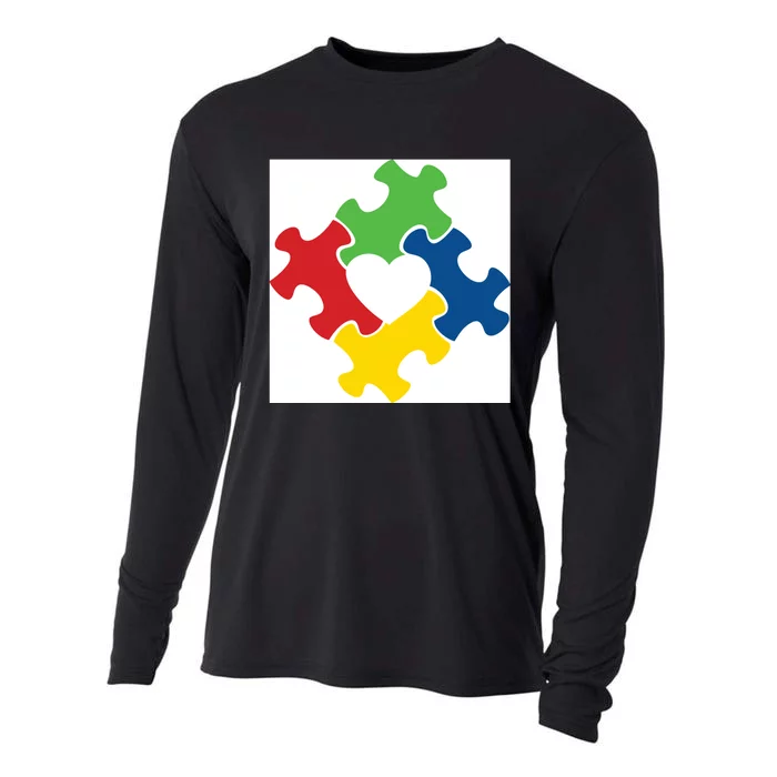 Autism Puzzle Heart Cooling Performance Long Sleeve Crew