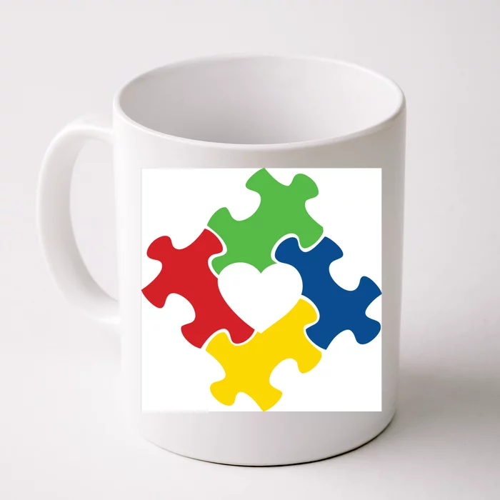 Autism Puzzle Heart Front & Back Coffee Mug