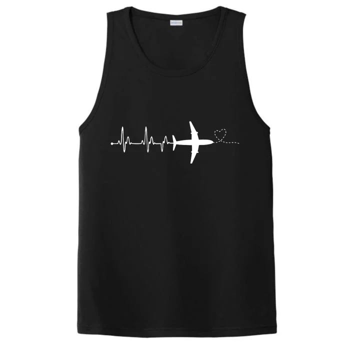 Airplane Pilot Heartbeat Clothing Student Pilot Performance Tank