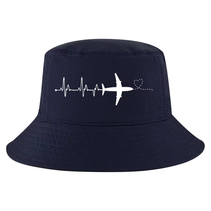 Airplane Pilot Heartbeat Clothing Student Pilot Cool Comfort Performance Bucket Hat