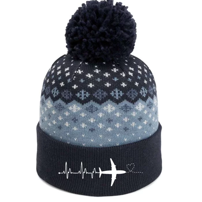 Airplane Pilot Heartbeat Clothing Student Pilot The Baniff Cuffed Pom Beanie