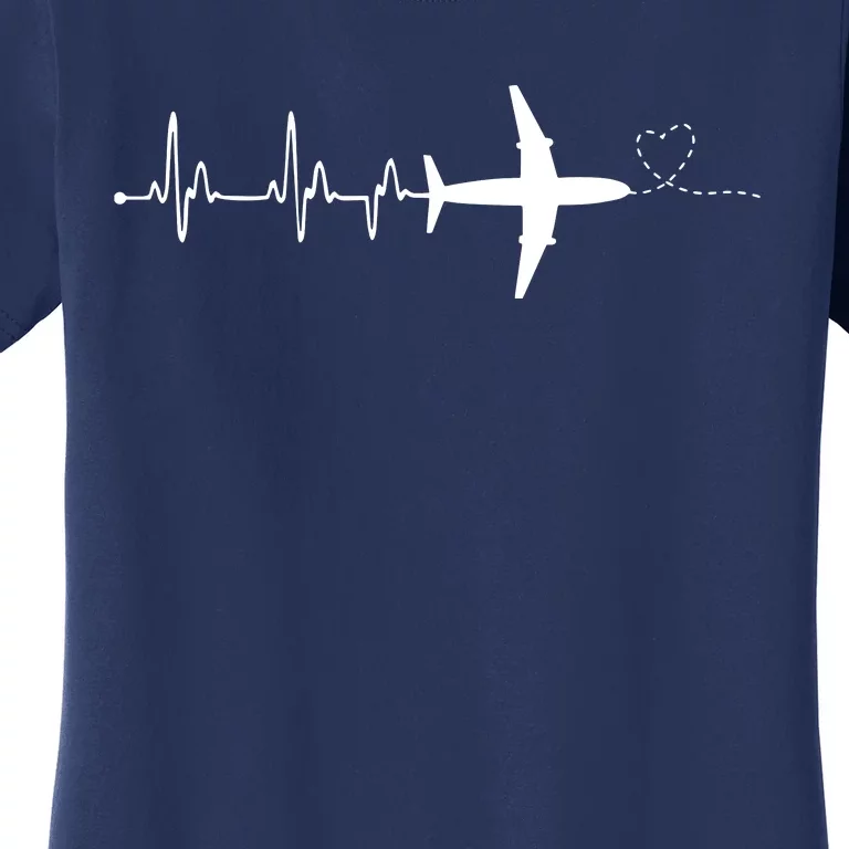 Airplane Pilot Heartbeat Clothing Student Pilot Women's T-Shirt