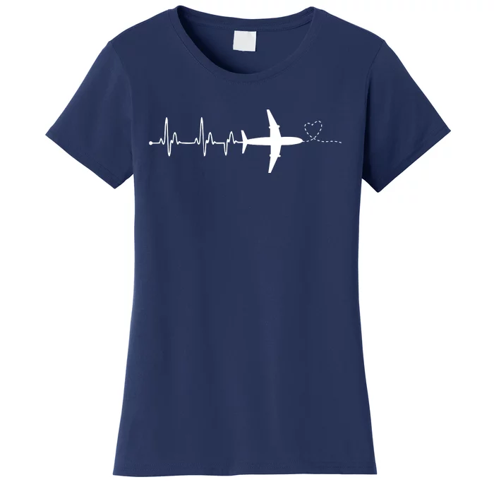 Airplane Pilot Heartbeat Clothing Student Pilot Women's T-Shirt