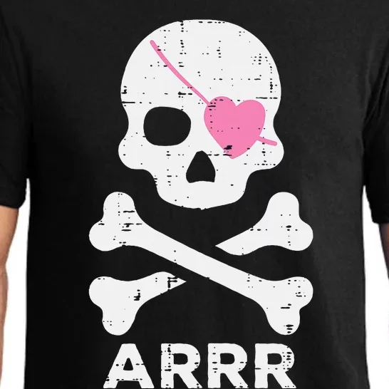 Arrr Pirate Heart Eyepatch Halloween Pajama Set