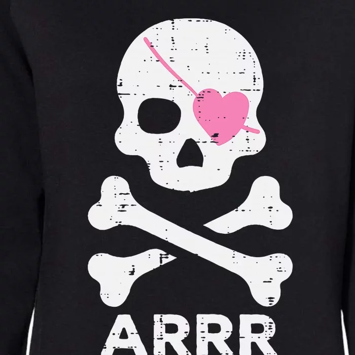 Arrr Pirate Heart Eyepatch Halloween Womens California Wash Sweatshirt