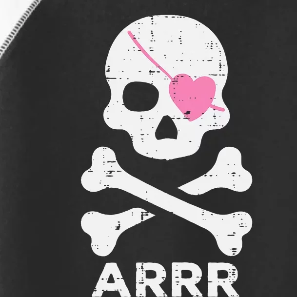 Arrr Pirate Heart Eyepatch Halloween Toddler Fine Jersey T-Shirt