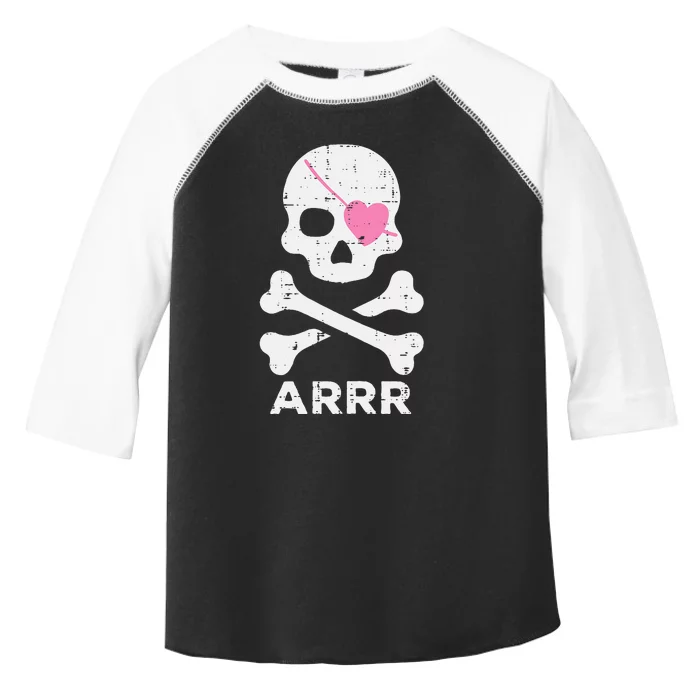 Arrr Pirate Heart Eyepatch Halloween Toddler Fine Jersey T-Shirt