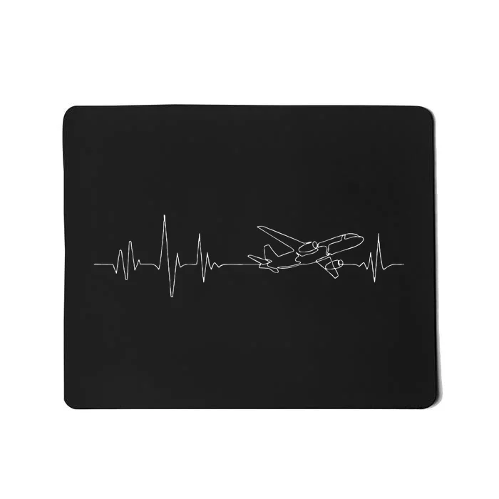 Airline Pilot Heartbeart Aviation Aircraft Airplane Lover Mousepad