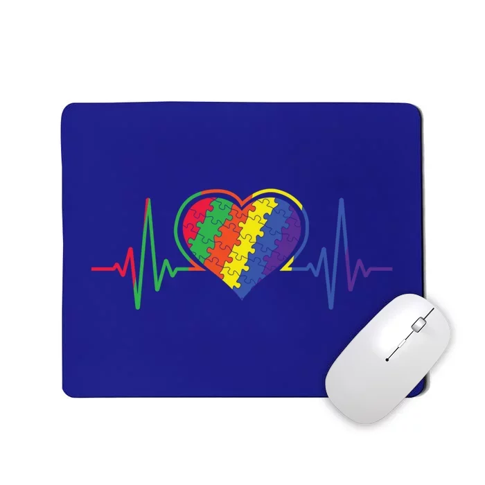 Autism Puzzle Heartbeat Proude Mom April Autism Awareness Cool Gift Mousepad