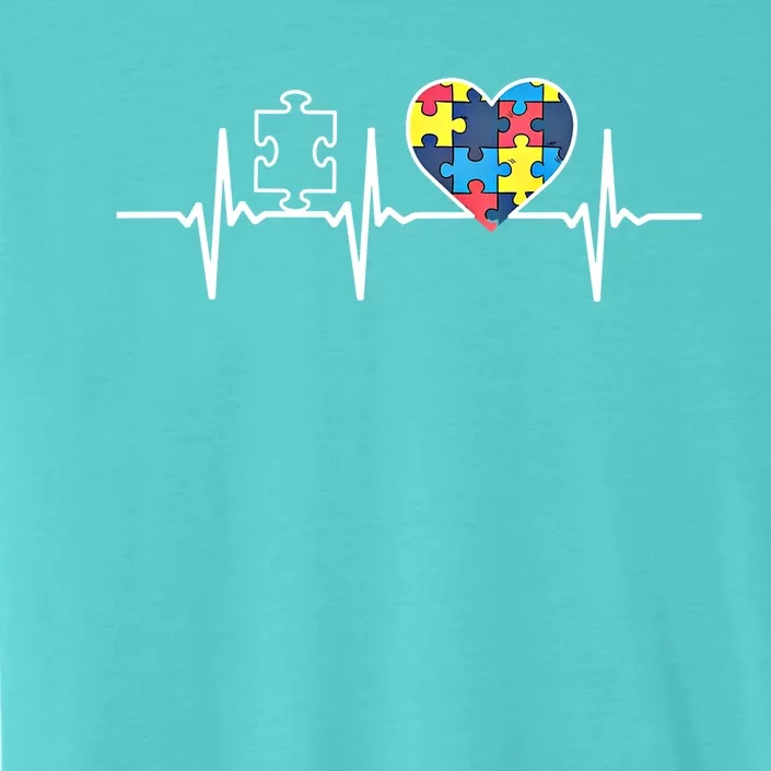 Autism Puzzle Heartbeat Autism Awareness Gift Cool Gift ChromaSoft Performance T-Shirt