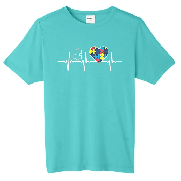 Autism Puzzle Heartbeat Autism Awareness Gift Cool Gift ChromaSoft Performance T-Shirt