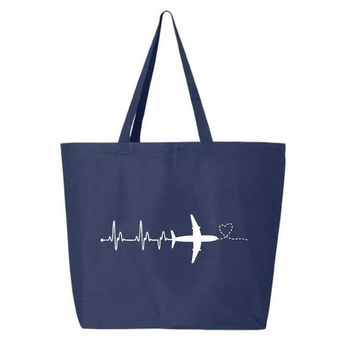 Airplane Pilot Heartbeat Clothing Gift Student Pilot Gift 25L Jumbo Tote