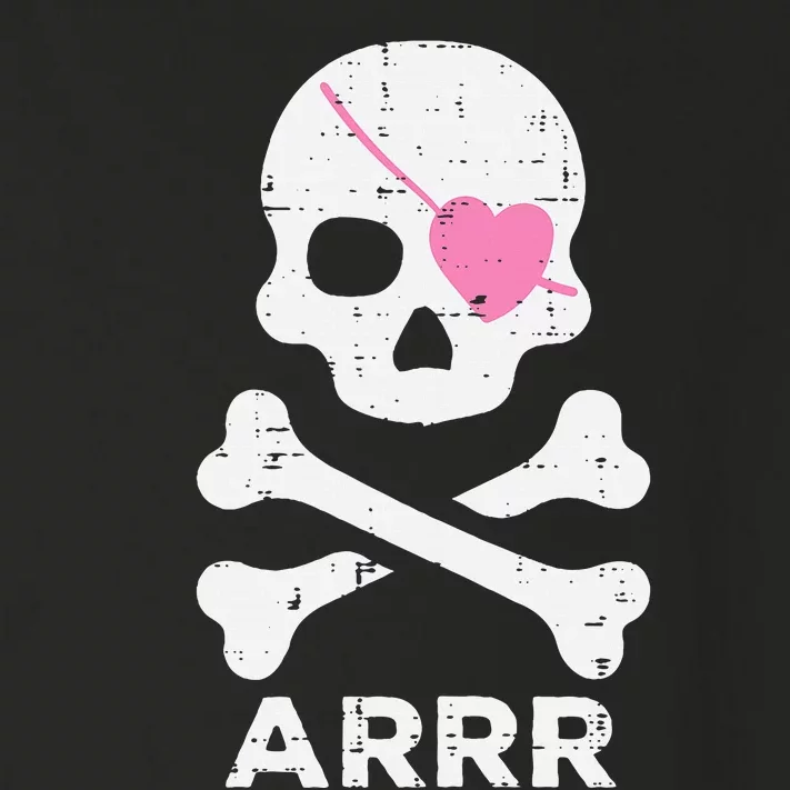 Arrr Pirate Heart Eyepatch Halloween Toddler Long Sleeve Shirt