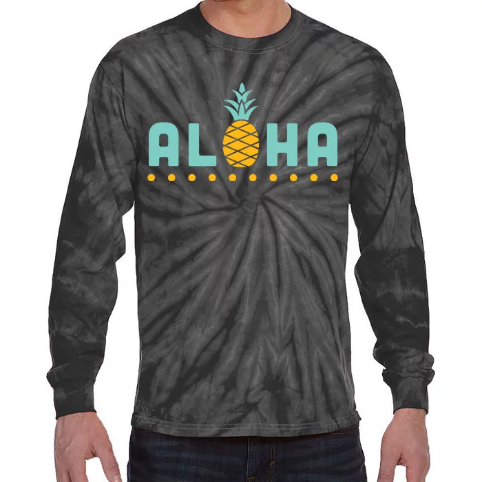 Aloha Pineapple Hawaiian Tie-Dye Long Sleeve Shirt