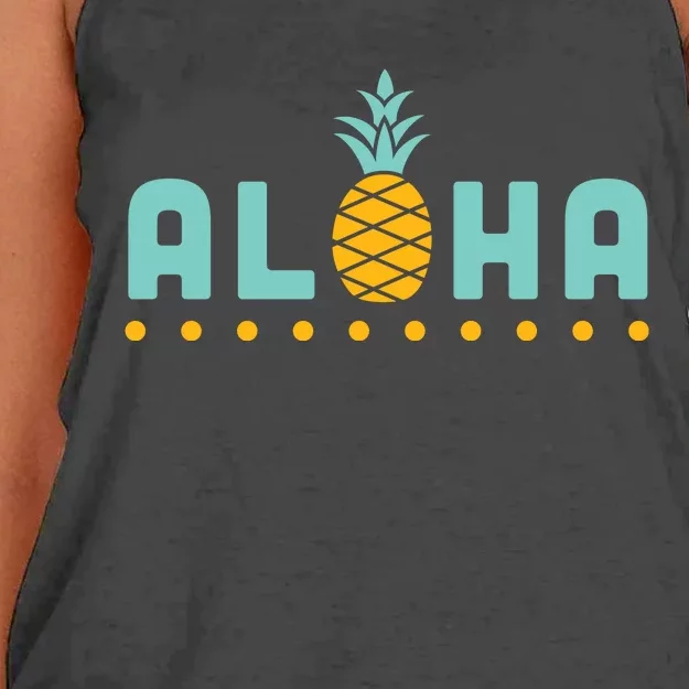 Aloha Pineapple Hawaiian Women's Knotted Racerback Tank