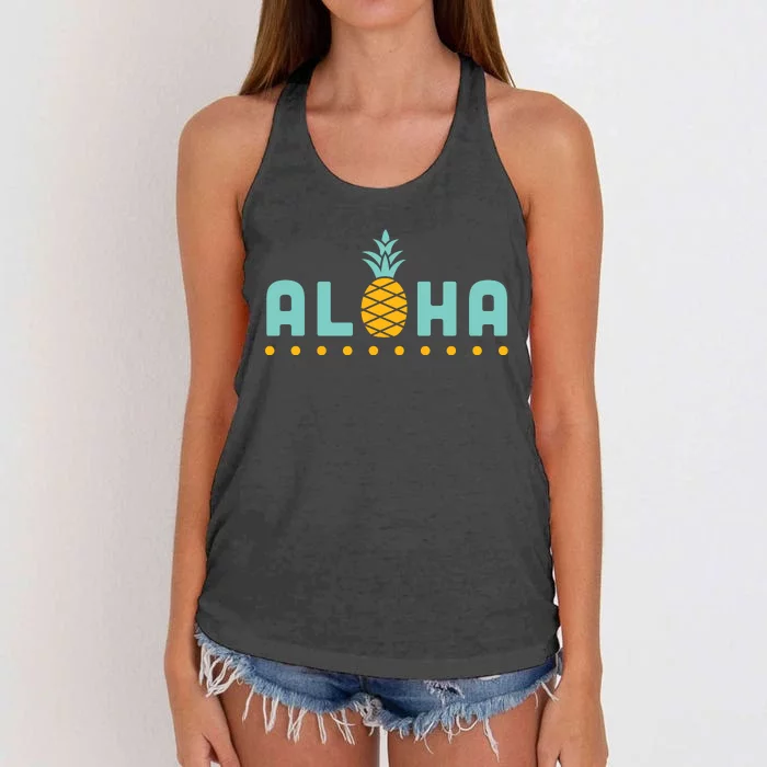 Aloha Pineapple Hawaiian Women's Knotted Racerback Tank