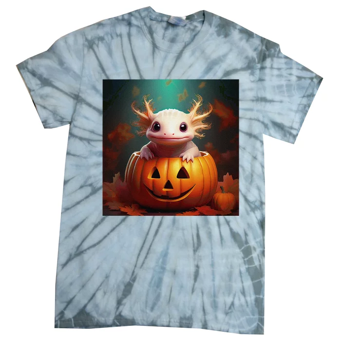 Axolotl Pumpkin – Halloween Thanksgiving Fall Harvest X Tie-Dye T-Shirt