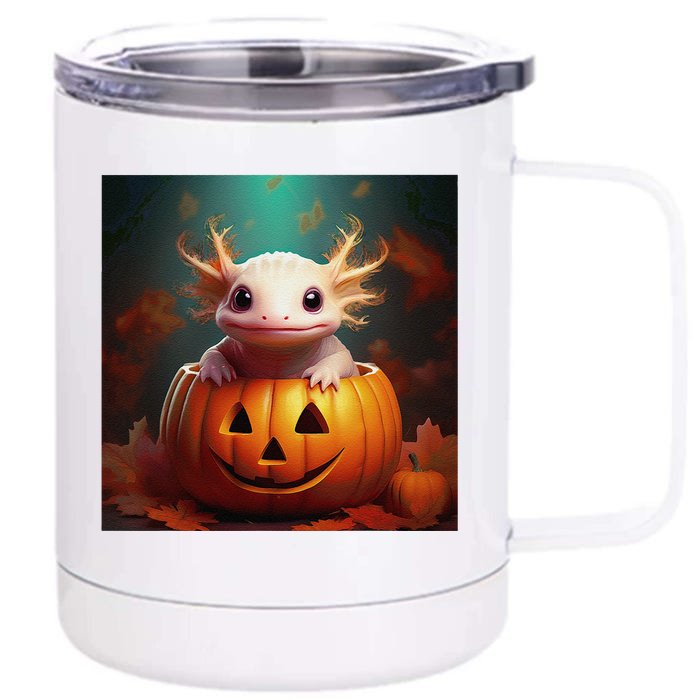 Axolotl Pumpkin – Halloween Thanksgiving Fall Harvest X Front & Back 12oz Stainless Steel Tumbler Cup