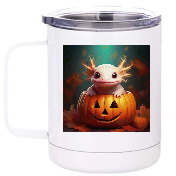 Axolotl Pumpkin – Halloween Thanksgiving Fall Harvest X Front & Back 12oz Stainless Steel Tumbler Cup