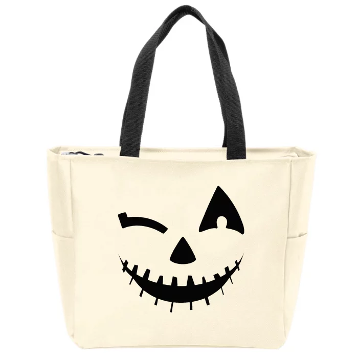 Adult Pumpkin Halloween Jackolantern Costume Zip Tote Bag