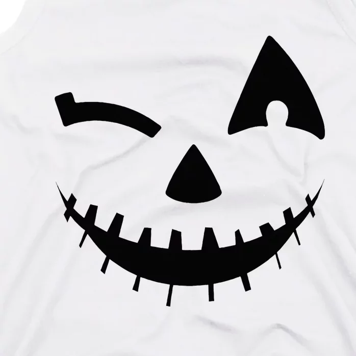 Adult Pumpkin Halloween Jackolantern Costume Tank Top