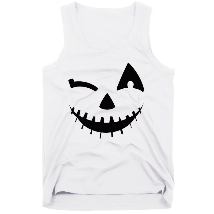 Adult Pumpkin Halloween Jackolantern Costume Tank Top