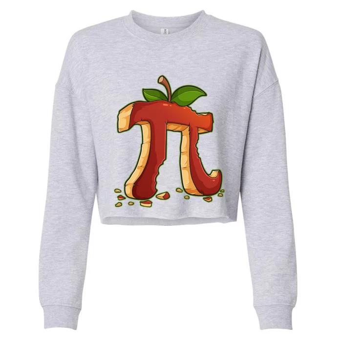 Apple Pie Happy Pi Day Math Pie Day Gift Cropped Pullover Crew