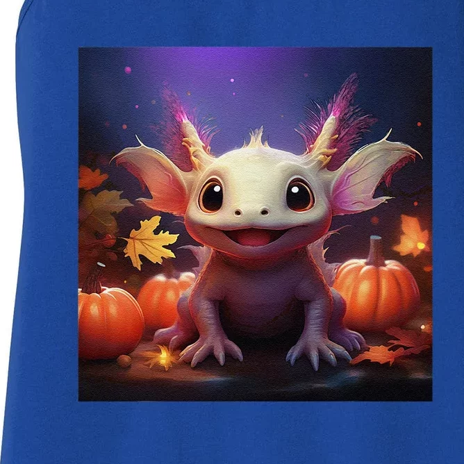 Axolotl Pumpkin – Halloween Thanksgiving Fall Harvest Women's Racerback Tank