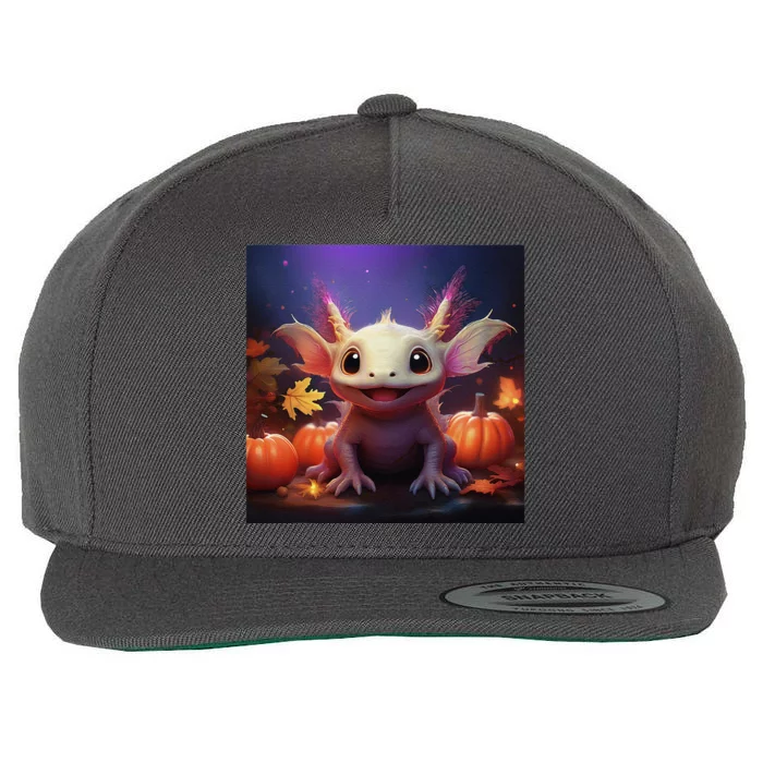 Axolotl Pumpkin – Halloween Thanksgiving Fall Harvest Wool Snapback Cap