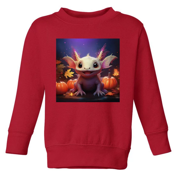 Axolotl Pumpkin – Halloween Thanksgiving Fall Harvest Toddler Sweatshirt