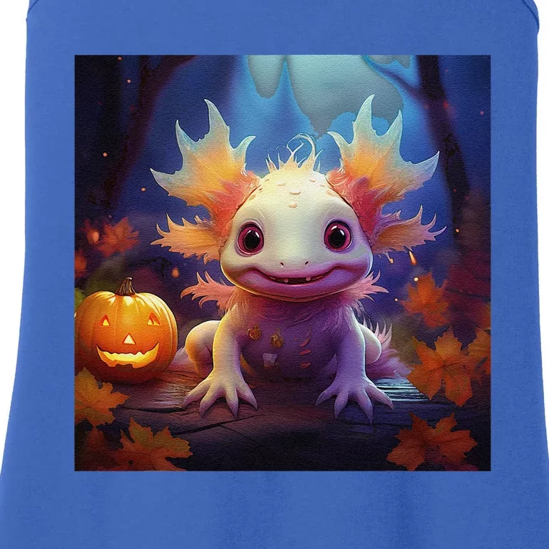 Axolotl Pumpkin – Halloween Thanksgiving Fall Harvest Ladies Essential Tank