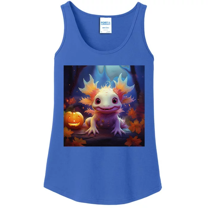 Axolotl Pumpkin – Halloween Thanksgiving Fall Harvest Ladies Essential Tank