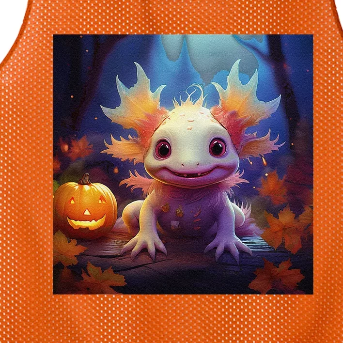 Axolotl Pumpkin – Halloween Thanksgiving Fall Harvest Mesh Reversible Basketball Jersey Tank