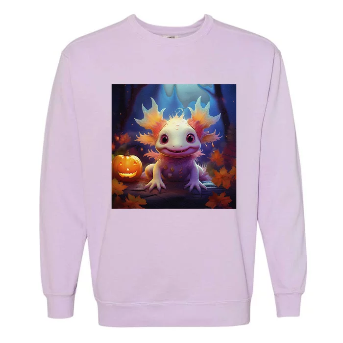 Axolotl Pumpkin – Halloween Thanksgiving Fall Harvest Garment-Dyed Sweatshirt