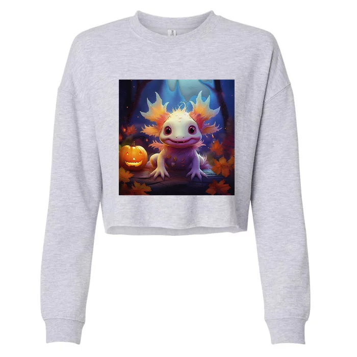 Axolotl Pumpkin – Halloween Thanksgiving Fall Harvest Cropped Pullover Crew